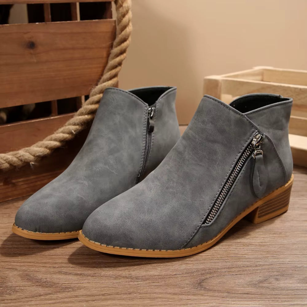Auryziah | Women's Orthopedic Boots with Side Zipper and Small Heel