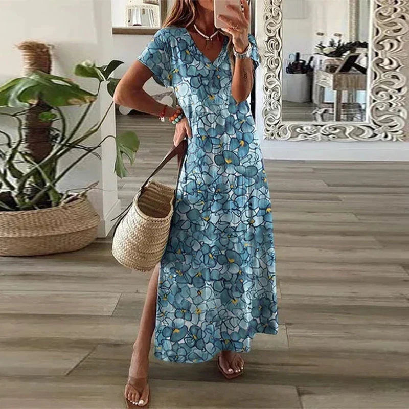 Beatrice | Women’s Autumn Boho Printed Maxi Dress
