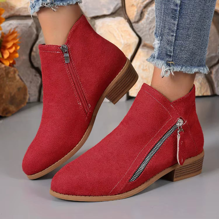 Auryziah | Women's Orthopedic Boots with Side Zipper and Small Heel
