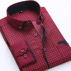 Jayson | Men's Tailored-Fit Long-Sleeve Cotton Blend Shirt, Wrinkle-Resistant