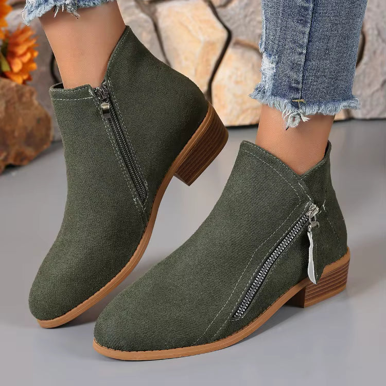Auryziah | Women's Orthopedic Boots with Side Zipper and Small Heel