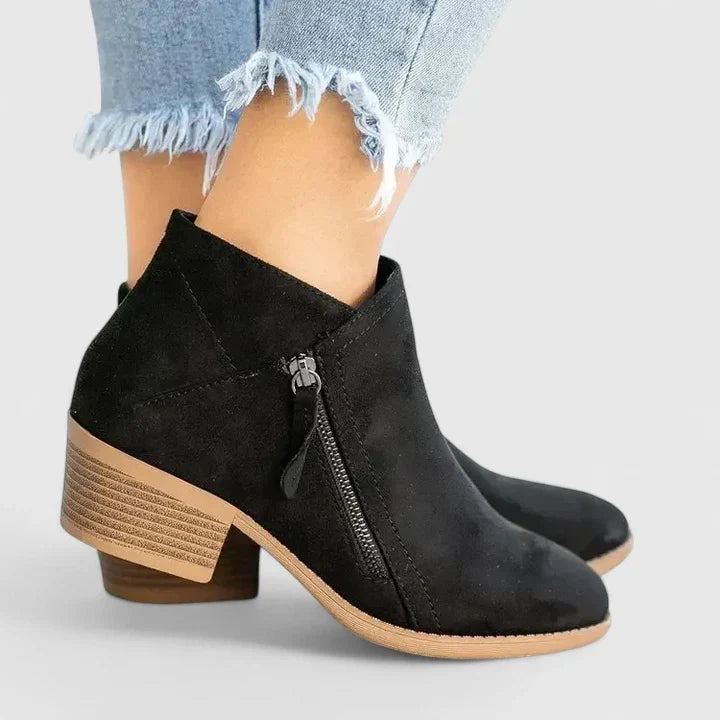 Auryziah | Women's Orthopedic Boots with Side Zipper and Small Heel