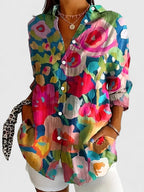 Anica | Women's Comfortable-Fit Blouse With Colorful Print