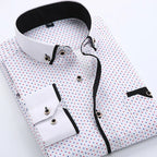 Jayson | Men's Tailored-Fit Long-Sleeve Cotton Blend Shirt, Wrinkle-Resistant