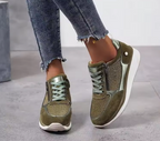 Matilda | Women's Lace-Up Sneakers with Side Zipper and Cushioned Orthopedic Sole