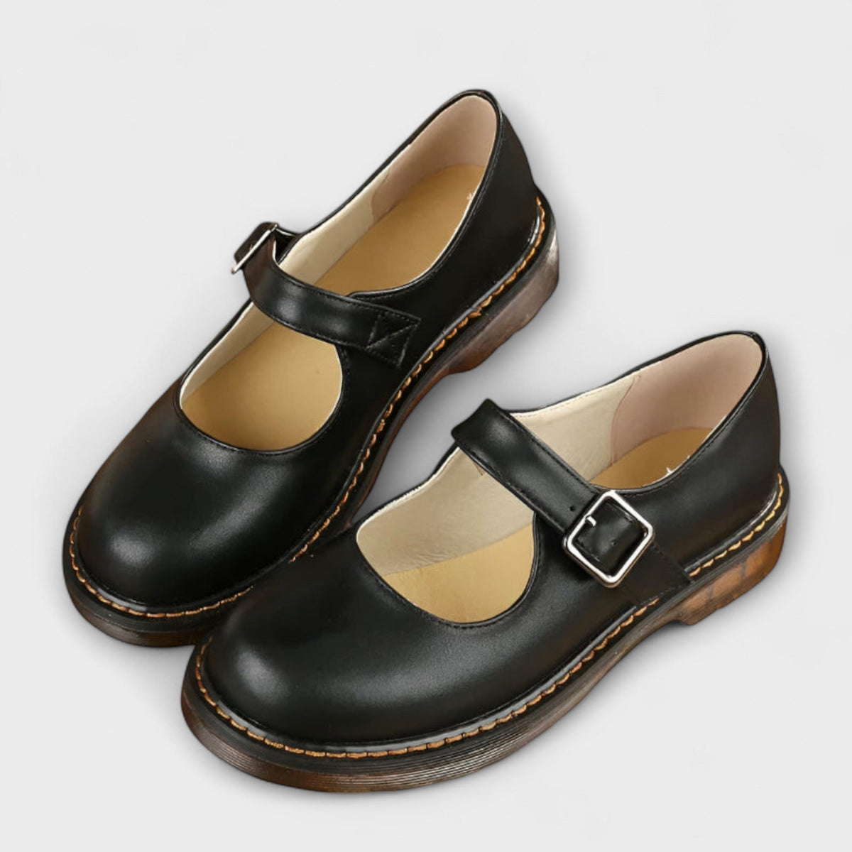 Jazhyrah | Women's Cushioned Mary Jane Shoes with Adjustable Buckle Strap