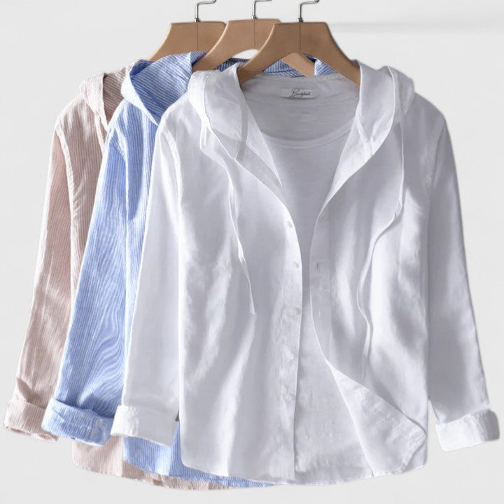 Demi | Women's Relaxed-Fit Hooded Blouse with Soft Drape