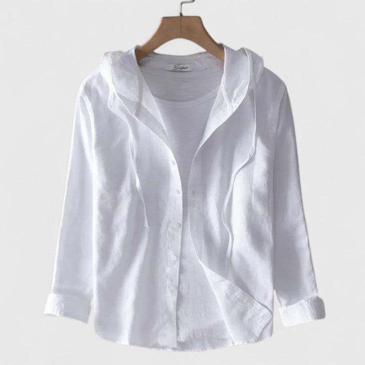 Demi | Women's Relaxed-Fit Hooded Blouse with Soft Drape