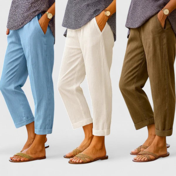 Belle | Women's Comfortable Straight-Leg Pants with Side Pockets