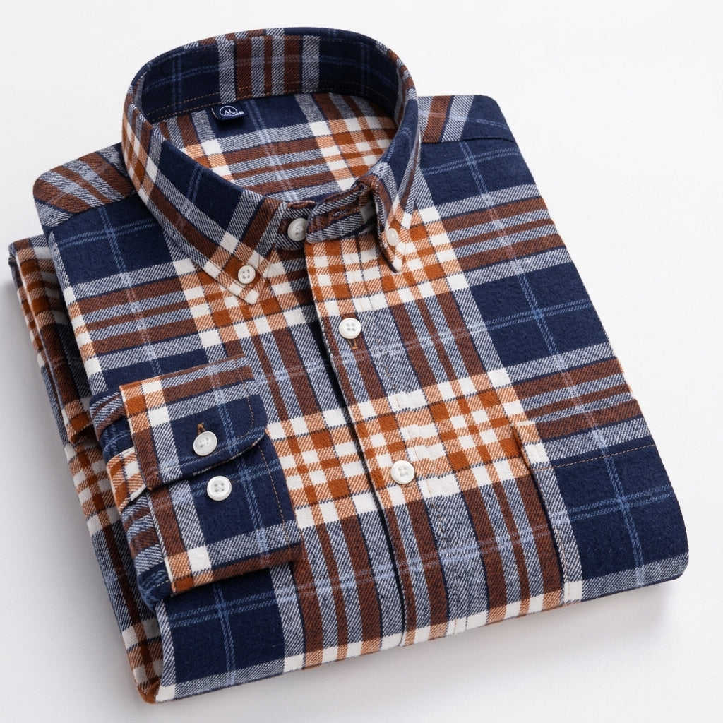 Matthew | Men's Plaid Long-Sleeve Button-Down Shirt