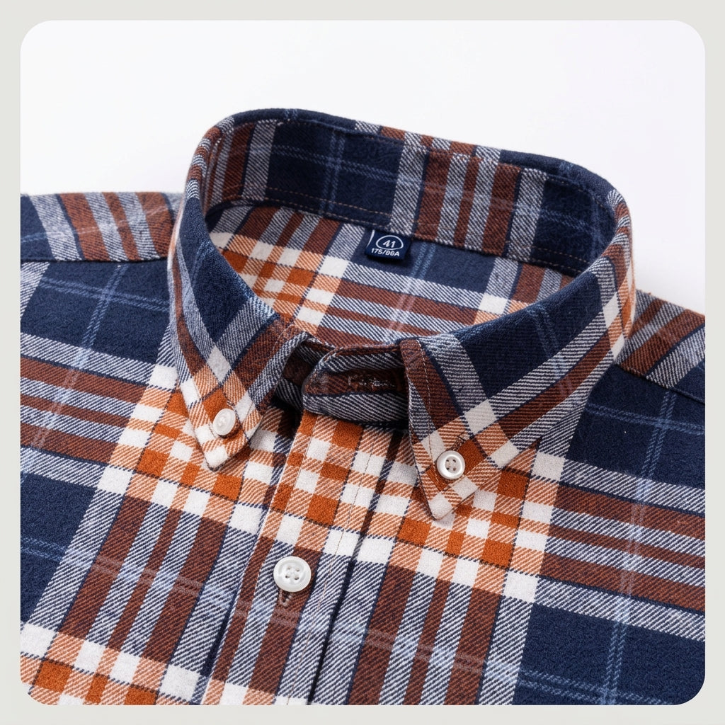 Matthew | Men's Plaid Long-Sleeve Button-Down Shirt