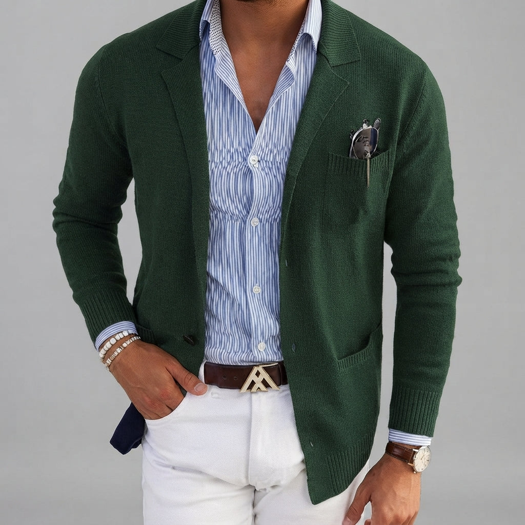 Ryan | Men's Tailored Knit Blazer Mens Winter Coat Notch Lapel