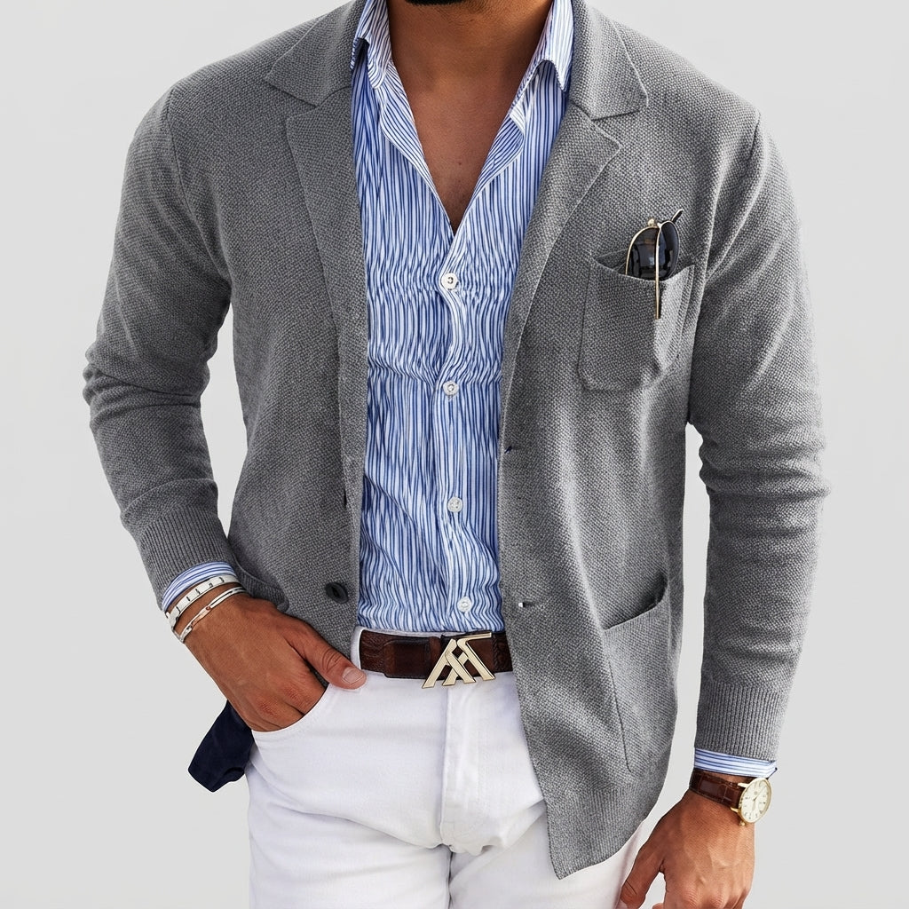 Ryan | Men's Tailored Knit Blazer Mens Winter Coat Notch Lapel