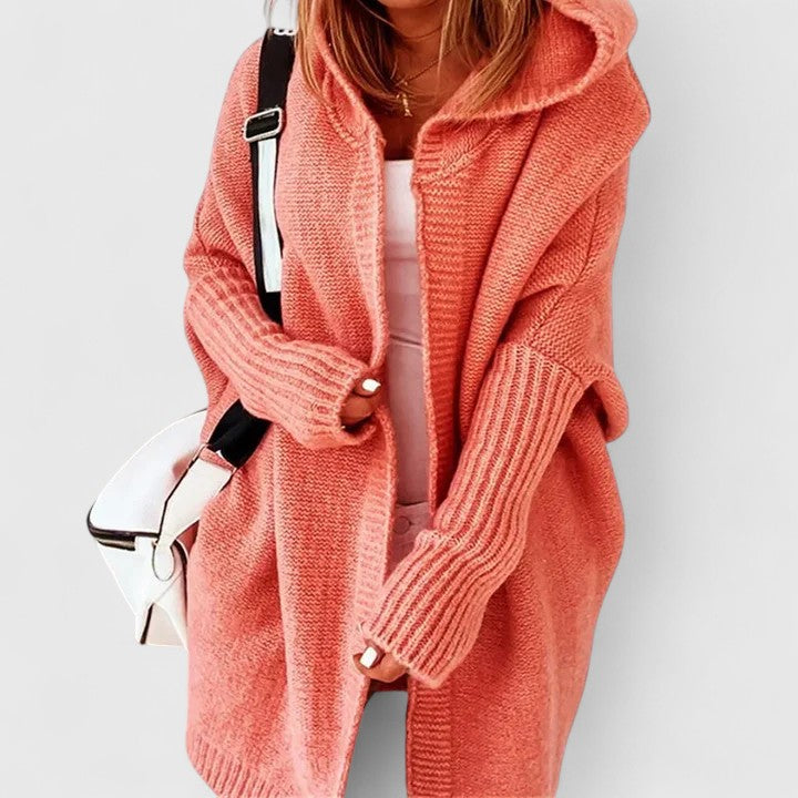Rosalynne | Women's Oversized Knee-Length Cardigan with Large Hood