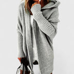 Rosalynne | Women's Oversized Knee-Length Cardigan with Large Hood