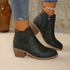 Talen | Women's Orthopedic Boots with Laser Cut Details and Non Slip Sole