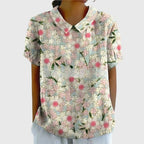 Jenna | Women's Relaxed-Fit Short-Sleeve Blouse with Floral Print