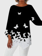 Alayah | Women's Relaxed-Fit Crew Neck Top with Printed Design