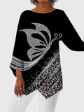 Alayah | Women's Relaxed-Fit Crew Neck Top with Printed Design