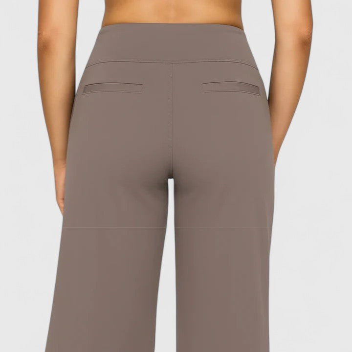 Hilary | Women's Pull-On Wide-Waistband Pants with Deep Side Pockets