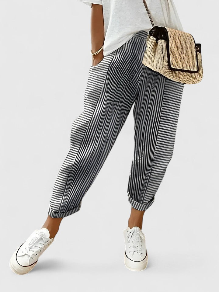 Elvira | Women's Comfortable Pants with Stretch Waistband and Side Pockets