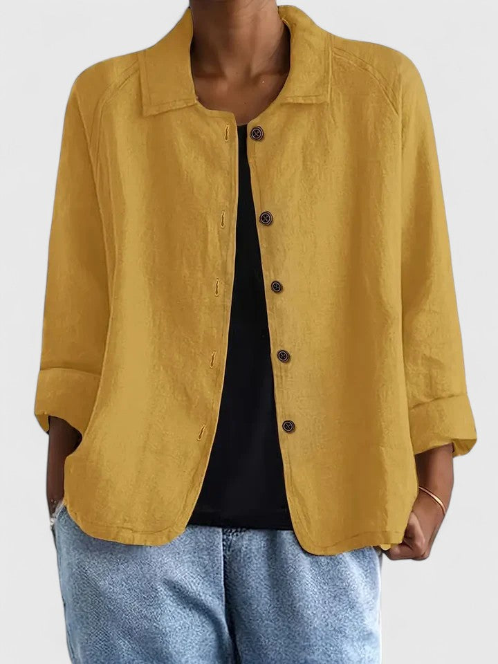 Claudine | Women's Loose-Fit Layering Top with Open or Closed Front