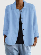 Claudine | Women's Loose-Fit Layering Top with Open or Closed Front
