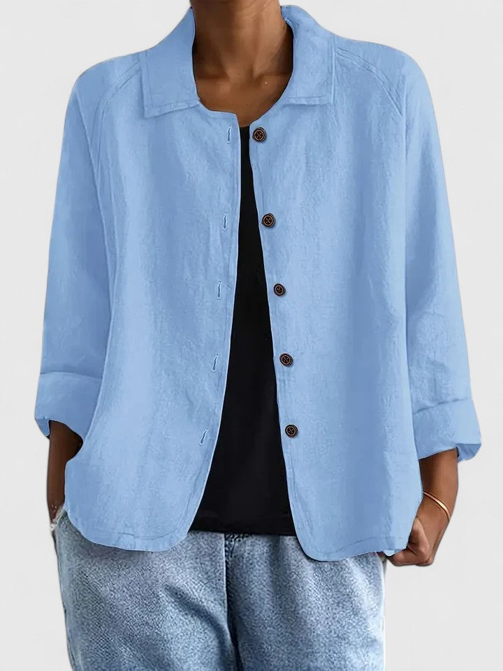Claudine | Women's Loose-Fit Layering Top with Open or Closed Front