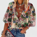 Marilova | Women's Comfortable Long-Sleeve Floral Blouse with Button Placket