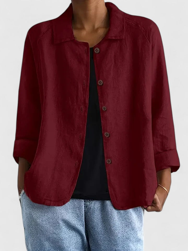 Claudine | Women's Loose-Fit Layering Top with Open or Closed Front