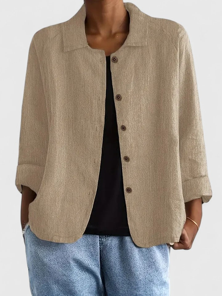 Claudine | Women's Loose-Fit Layering Top with Open or Closed Front