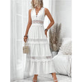 Luna | Women's Lace-Trim Sleeveless Cotton Maxi Dress
