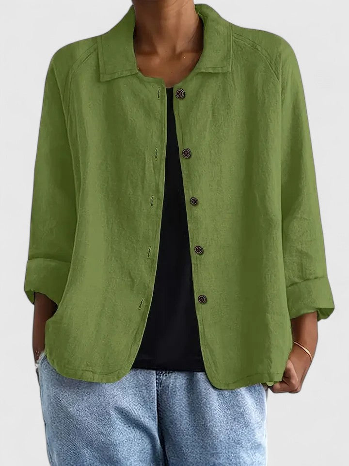 Claudine | Women's Loose-Fit Layering Top with Open or Closed Front