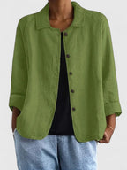 Claudine | Women's Loose-Fit Layering Top with Open or Closed Front