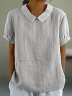 Sophie | Women’s Linen Peter Pan Collar Blouse