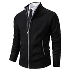 Caleb | Men's Merino Wool Full-Zip Mock Neck Sweater