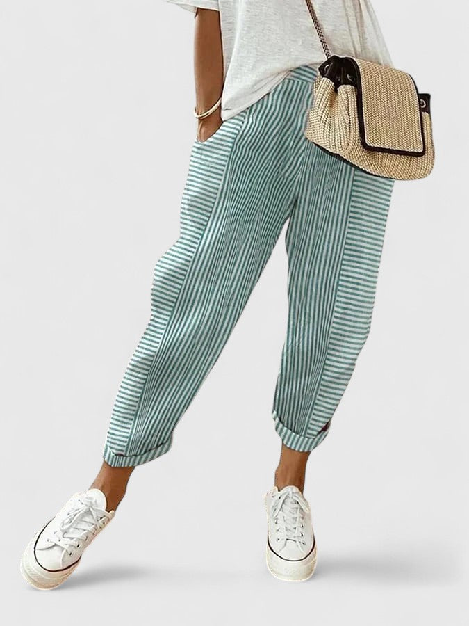 Elvira | Women's Comfortable Pants with Stretch Waistband and Side Pockets
