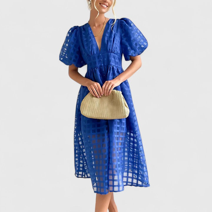 Elanqi | Women's Elegant Midi Dress for Day to Night Wear