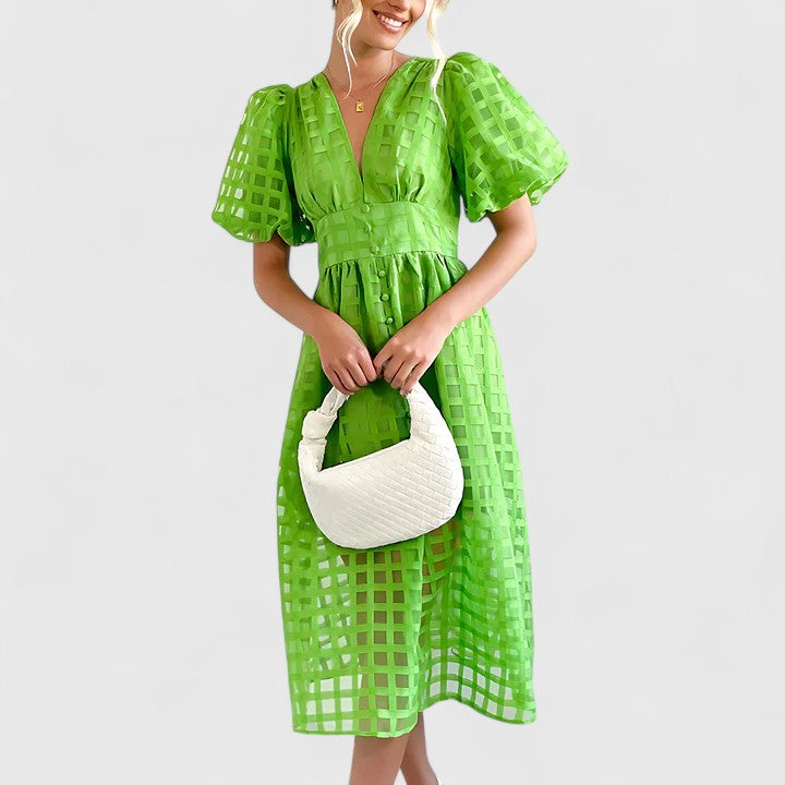 Elanqi | Women's Elegant Midi Dress for Day to Night Wear