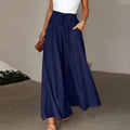 Isabella | Women's High-Waist Linen Wide Leg Pants With Drawstring and Pockets