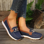 Emma | Women's Flat Loafers Slip-On Buckle Comfort Walking Shoes