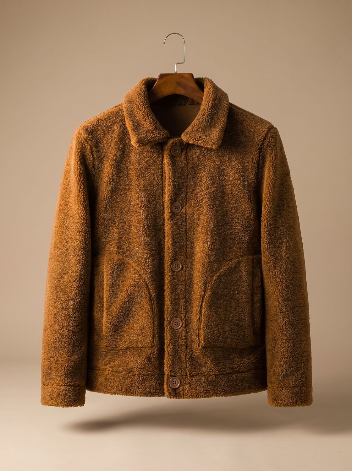 Sebastian | Men's Button-Front Teddy Fleece Shearling Jacket