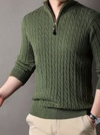 Aiden | Men's Cable Knit Half-Zip Warm Winter Sweater