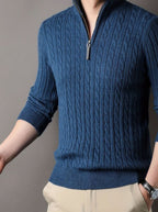 Aiden | Men's Cable Knit Half-Zip Warm Winter Sweater
