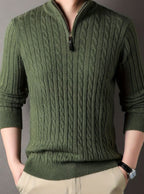 Aiden | Men's Cable Knit Half-Zip Warm Winter Sweater