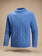 Alexander | Men's Cable-Knit Mock-Neck Regular-Fit Pullover Sweater