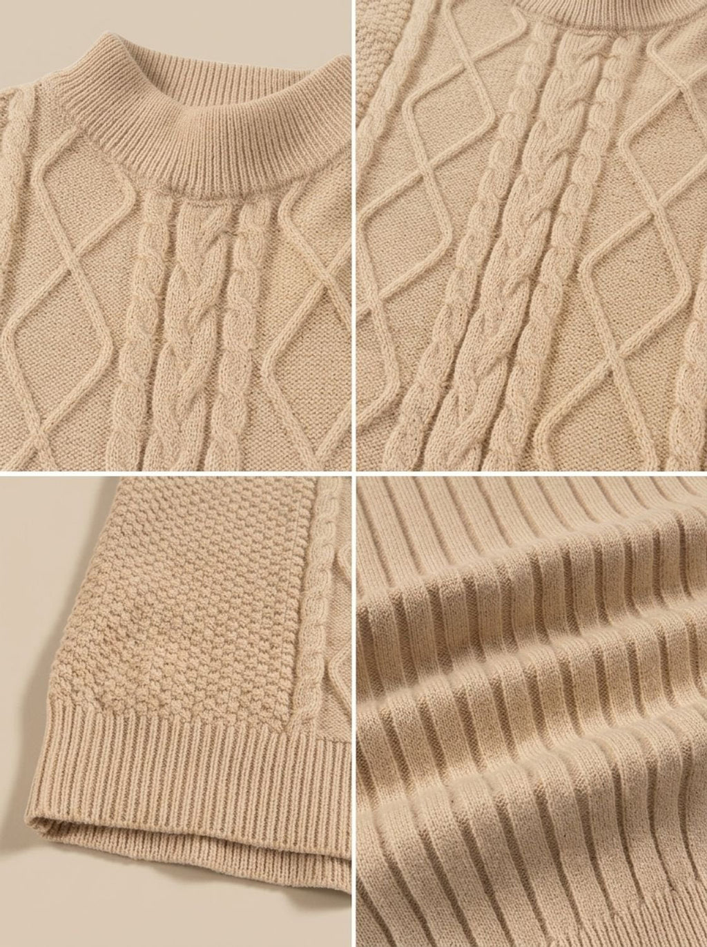 Alexander | Men's Cable-Knit Mock-Neck Regular-Fit Pullover Sweater