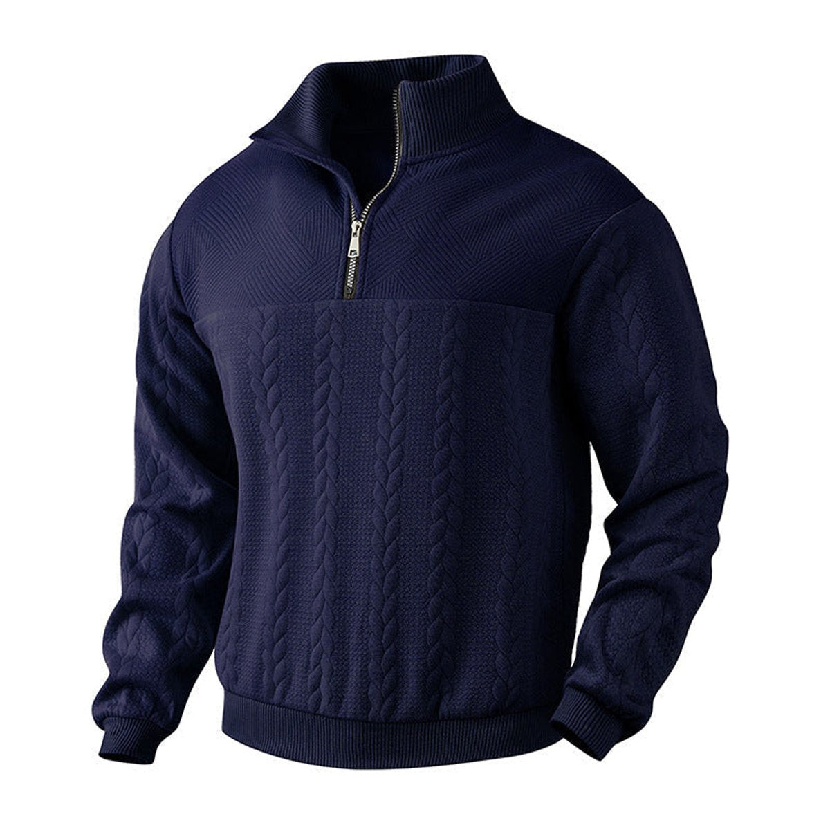Alexander | Men's Cable Knit Sweater Quarter-Zip Pullover