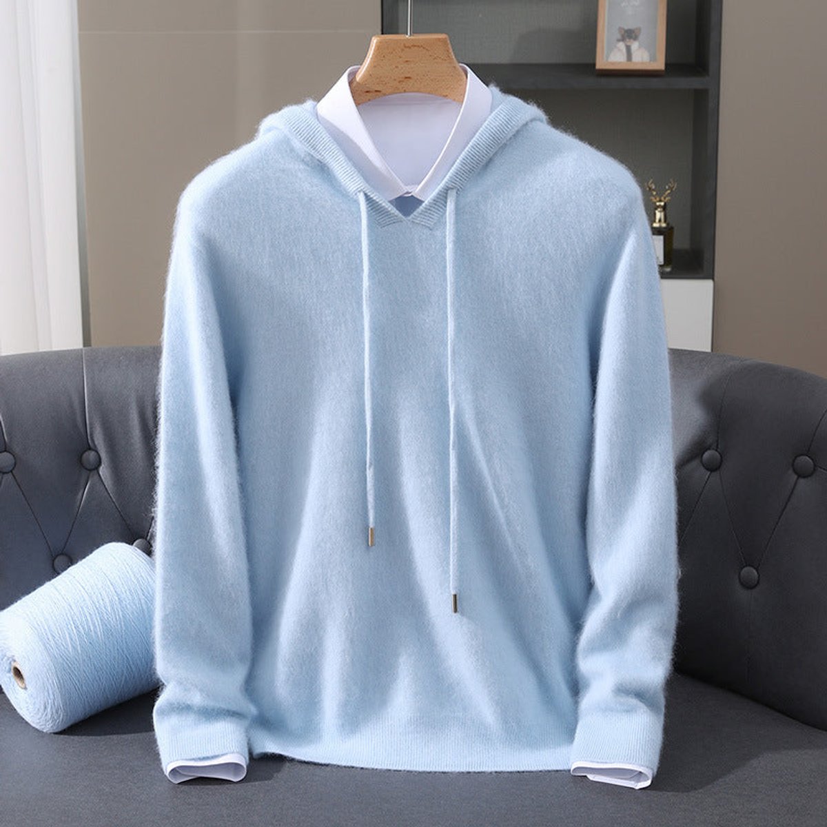 Sebastian | Men's Cashmere Hooded Pullover Knit Sweater