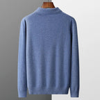 James | Men's Cashmere Polo Knit Sweater Long Sleeve Button Collar Pullover